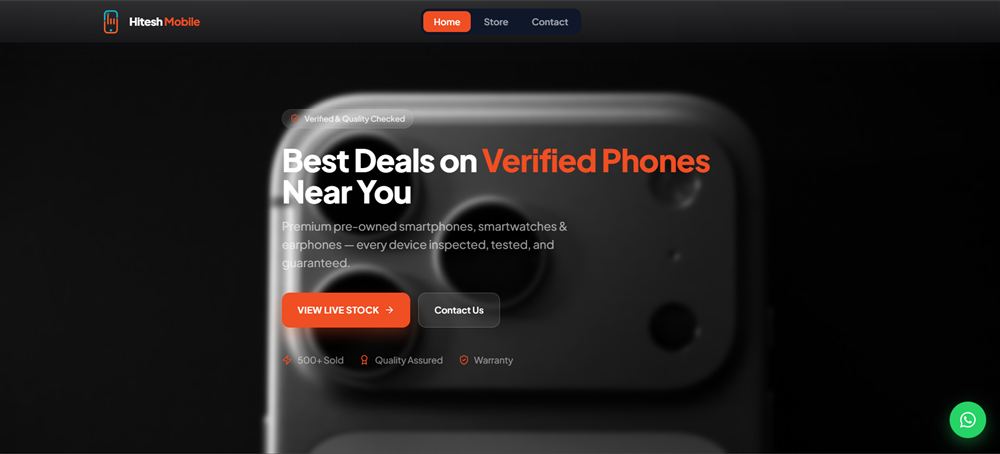 Hitesh Mobile website preview